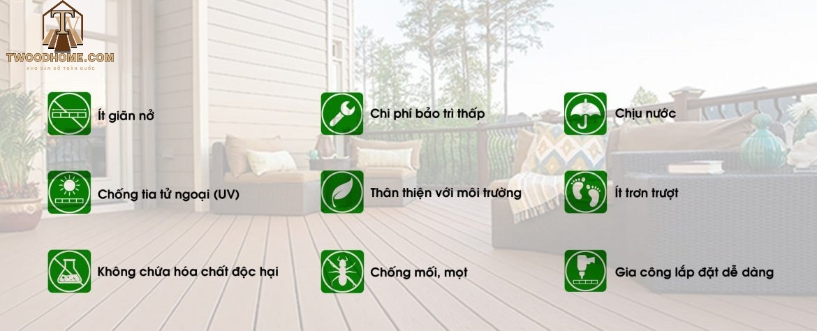 Sàn gỗ nhựa ngoài trời lỗ tròn 140x25x2900mm wood Ưu điểm nổi bật
