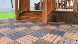 Vỉ gỗ nhựa 300x300mm-socola Ốp khuân viên ngoài trời
