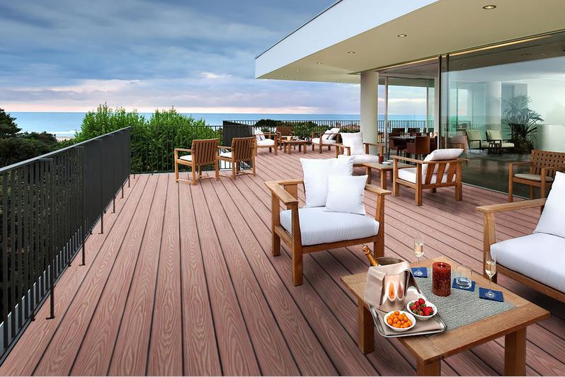 Sàn gỗ nhựa ngoài trời lỗ tròn 140x25x2900mm wood Ứng dụng cho mọi không gian với phong cách hiện đại